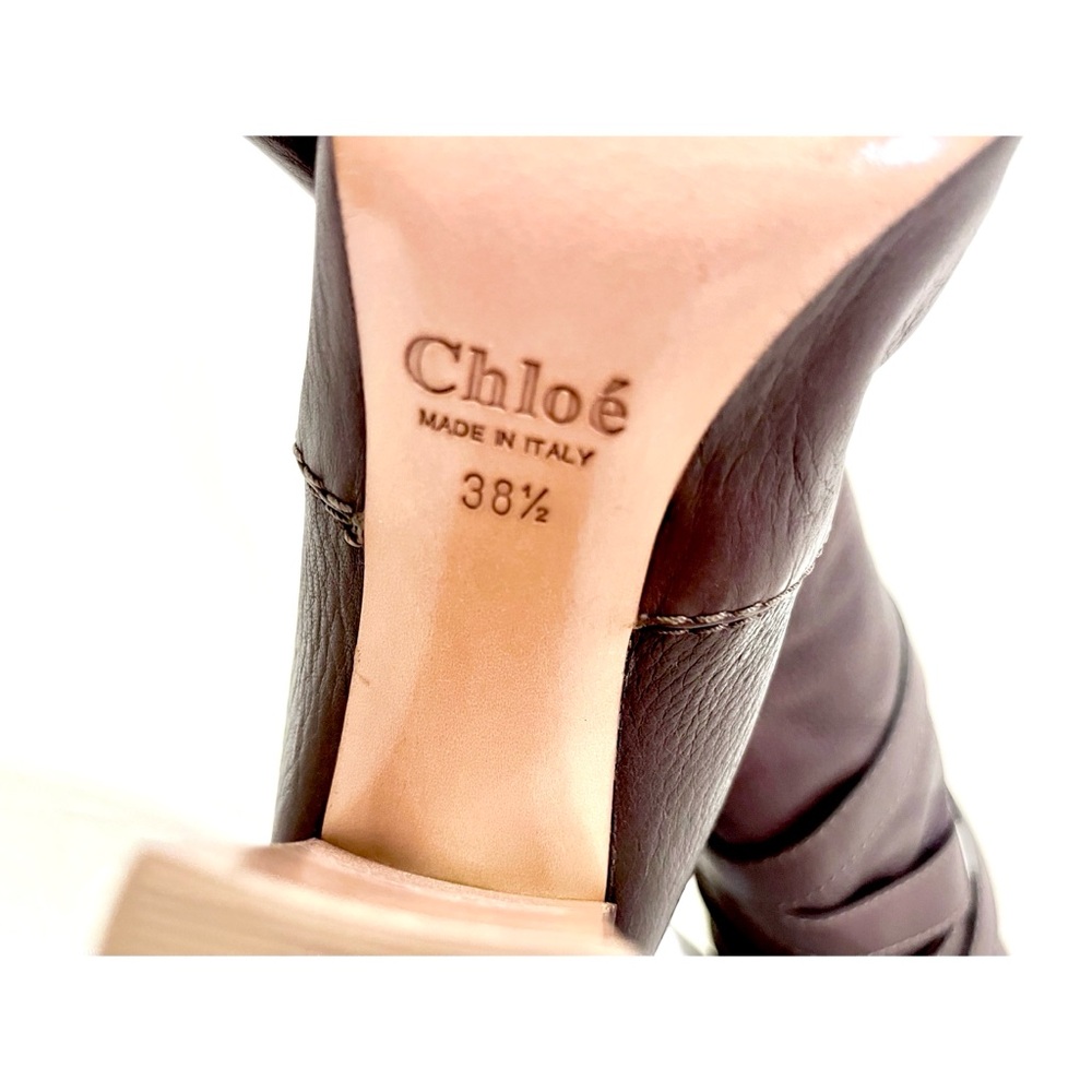 Chloé Wrap-Strap Leather Knee Boots — 38.5 — Rare Archival Style - Picture 6 of 7